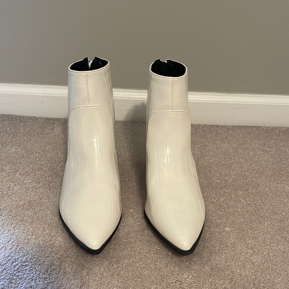 Brand new white booties